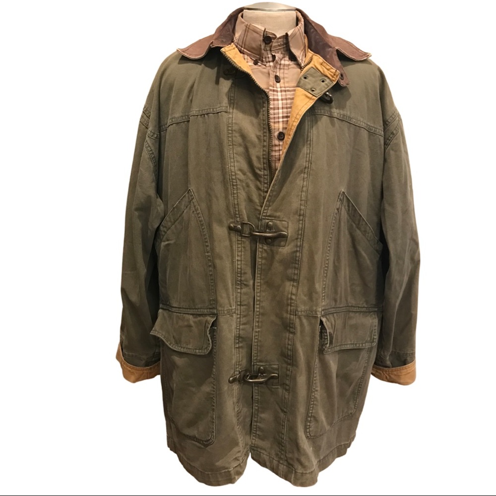 Chore/fishing, jacket, distressed canvas & leather